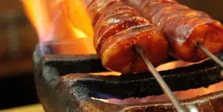 Flame-grilled chorizo for the barbecue