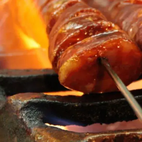 Flame-grilled chorizo for the barbecue